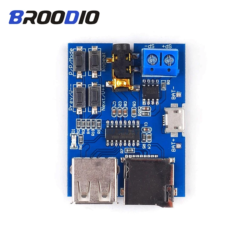 

MP3 Decoder Player Module TF Card U Disk Audio Decoding Board 2W Mono Amplifier BSG MP3 Format