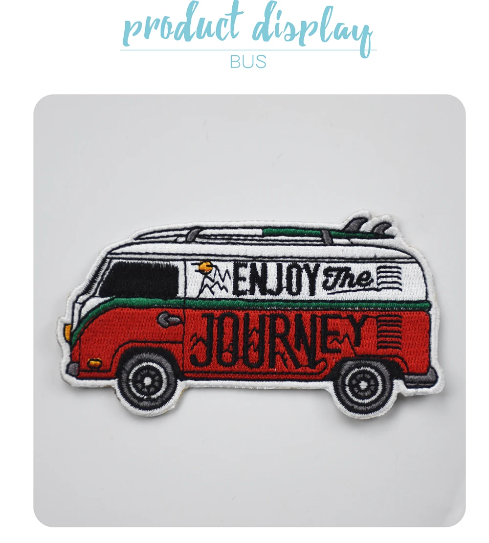 Journey Bus Embroidered Patches For Clothing DIY Style Car Pattern Decoration (5)