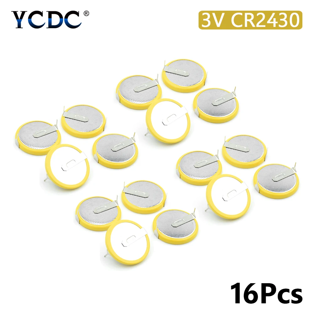 

16Pcs Soldered 2 Pins CR2430 button Battery 3V Coin Cell With 2 Pins For E-dictionary Medical Device