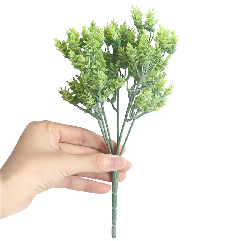 Small Artificial Plants Fake Flower Decoration Fresh Leaves Grass Plant Bouquet Home Wedding Decor for Home Decor #3o26 (9)