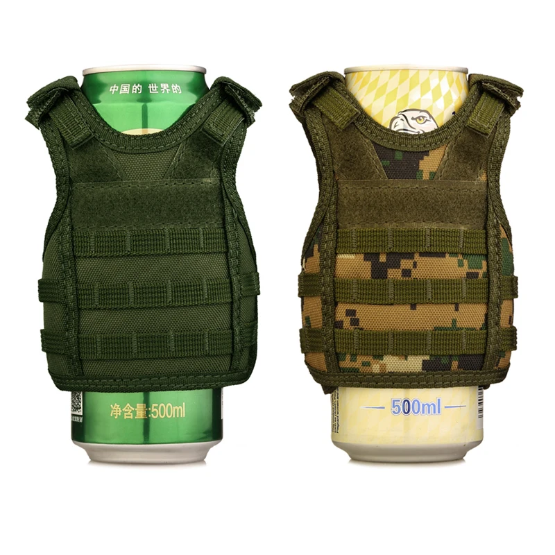 Tactical Beer Military Molle vest mini Miniature Wine bottle cover vest Beverage Cooler Adjustable shoulder straps