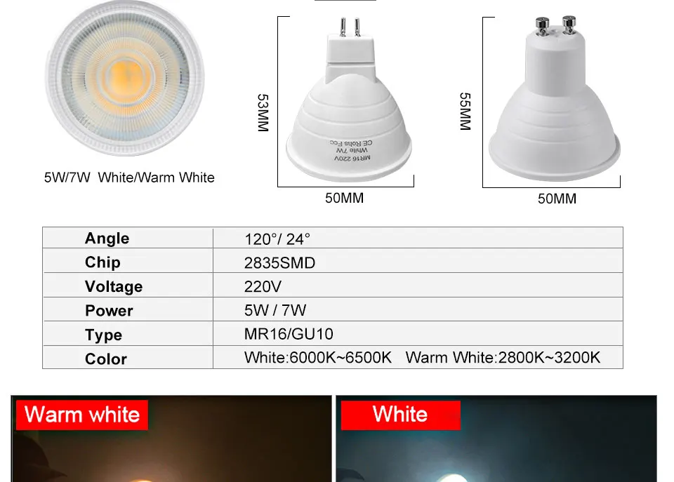 Светодиодный потолочный светильник MR16 GU5.3 GU10 светодиодный лампы MR16 220V светодиодный GU10-светодиодный s 8W 6W 4W 7W Светодиодный точечный встраиваемый светильник мощностью 5 Вт 2835 Чип светодиодный прожектор 180 120 24 градуса