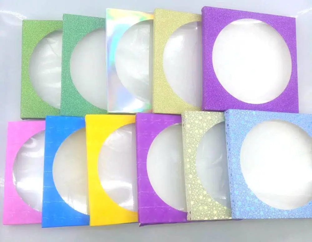 

5PCS/lot Square Packing box for 7 pairs eyelash blank eyelashes paper package box Multicolor Eyelashes DIY Shining packing box