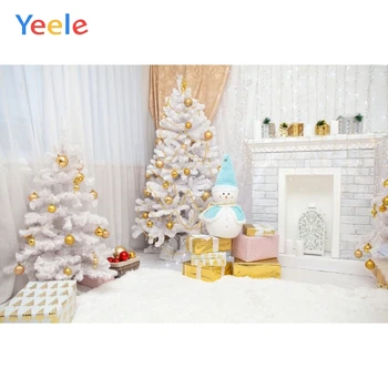 

Yeele Merry Christmas Party Old House Tree Snowman Gift Baby Photo Background Custom Vinyl Photography Backdrop For Photo Studio