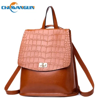 

Chuwanglin casual women's leather backpacks school bags for teenage girls mochila feminina fashion backpack women A8600