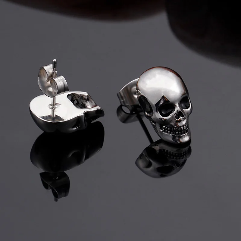 TrustyLan Punk Rock Skull Mens Earrings For Women Stainless Steel Small Stud Earings Fashion Jewelry Dropshipping Gift New