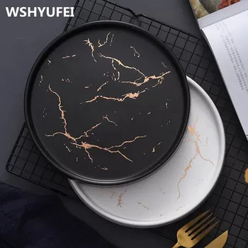 

Western plate steak plate home personality creative marbled ceramic plate dish chinese antique bowl trays decorative China