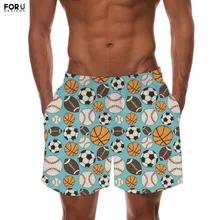 FORUDESIGNS/модные мужские повседневные короткие штаны с принтом футбольного мяча, с эластичной резинкой на талии, с подкладкой, быстросохнущие пляжные шорты штаны для бодибилдинга