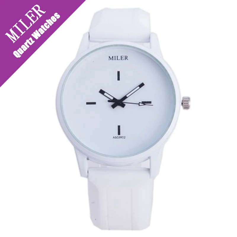 Hot Sale Miler Watch Women 2016 New Simple Black Withe Jelly Silicone Quartz Hand Unisex Design