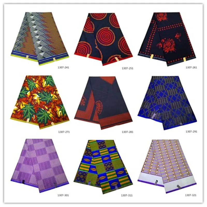 

2019 Ankara African Polyester Wax Prints Fabric new java Wax High Quality 6 yards African Fabric for Party Dress 1307-171