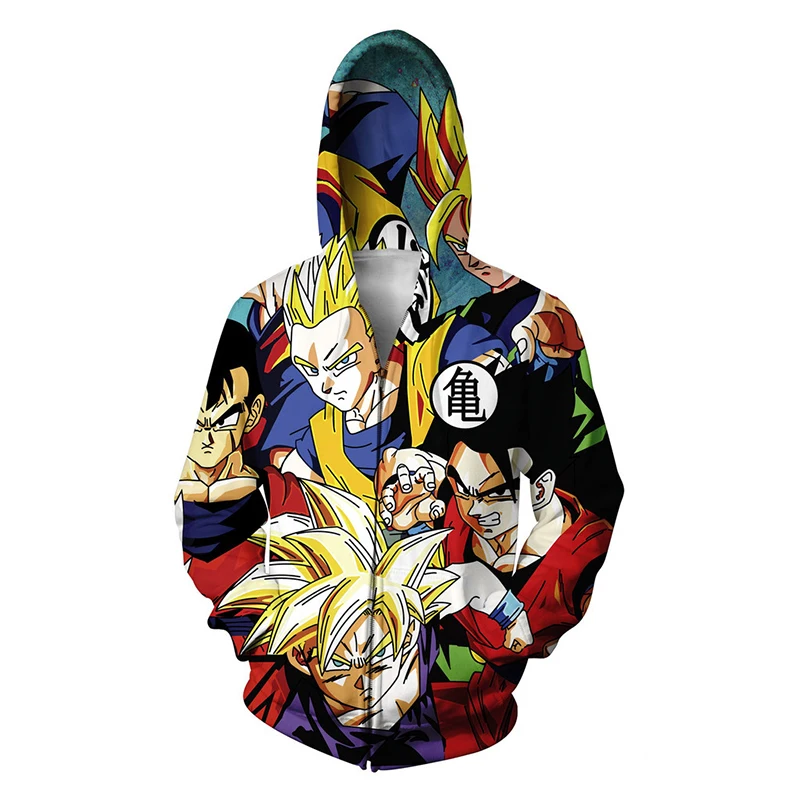 Новые модные Для мужчин зимняя куртка Dragon Ball Z Сон Гоку аниме с капюшоном смешно