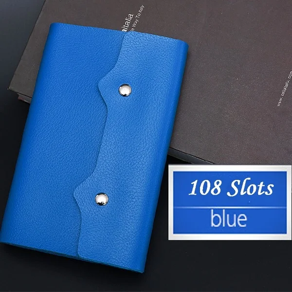 blue card holder 108 слоты для карт визитница из искусственной кожи чехол для кредитных карт унисекс защита для банковских карт дропшиппинг - Цвет: blue card holder