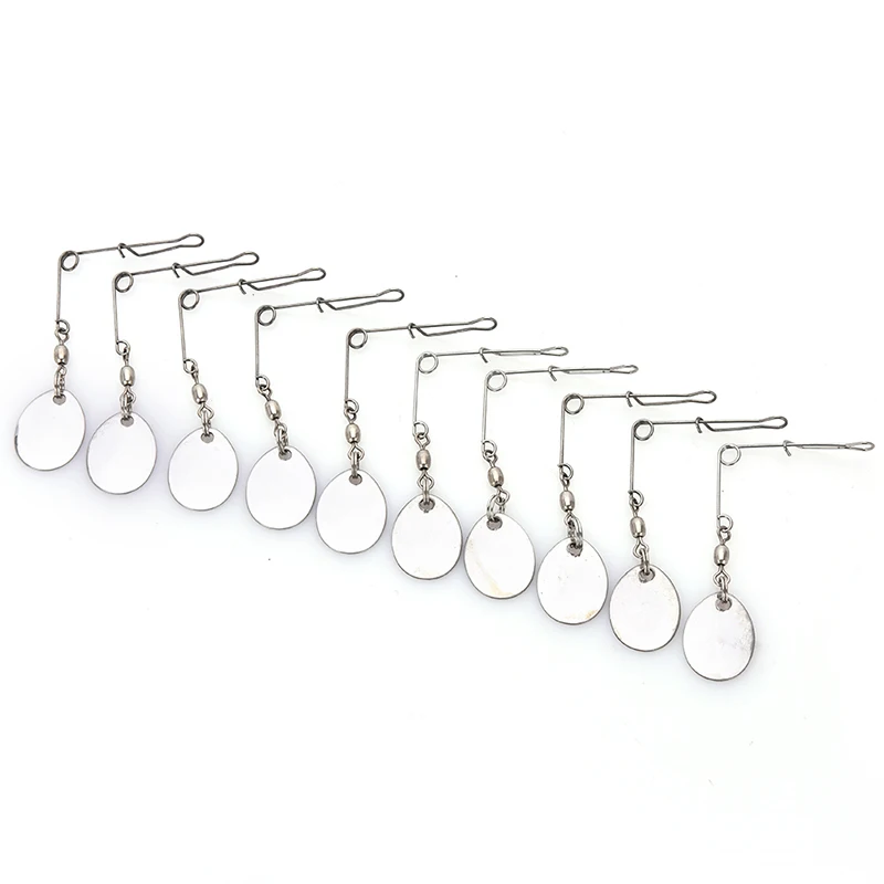 

10pcs Stainless Steel Fishing Spinner Blades Jig Spinner Wire Forms Spinner Fishing Lure Bait Spoon Swisher Fishing Tackle