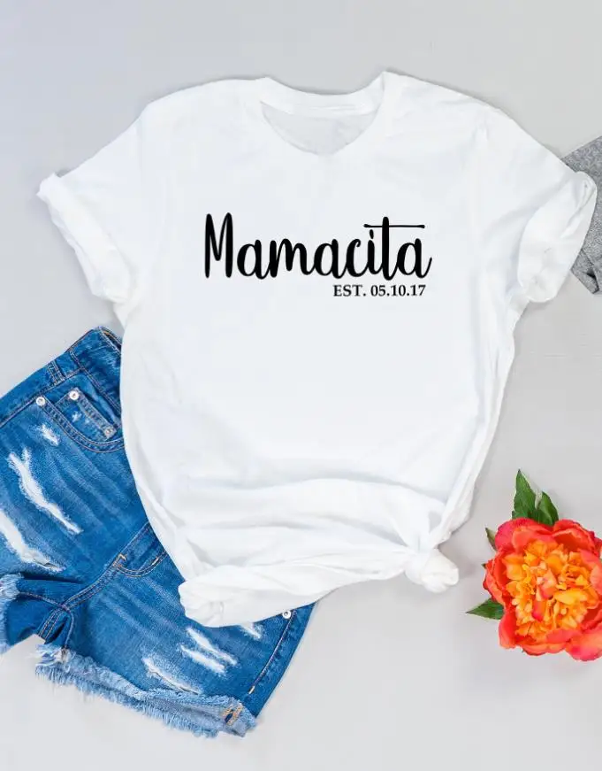 Mamacita Papacito футболка забавная мама папа подарок слоган гранж tumblr Цитата camisetas эстетический Графический Унисекс Женская футболка Топ Футболка - Цвет: White-Mamacita