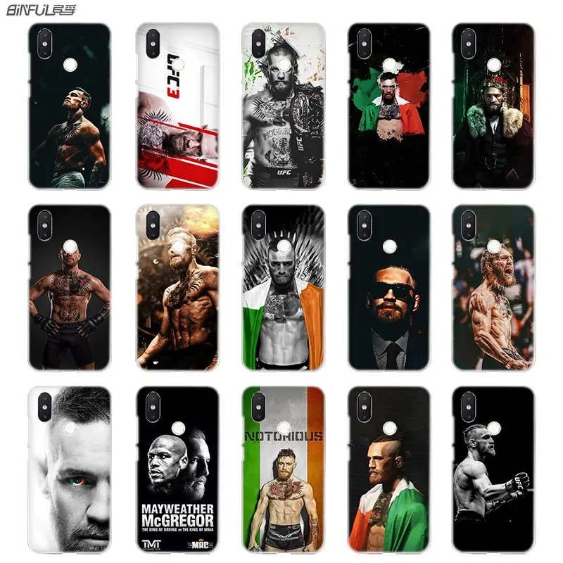 

BinFul phone case Transparent Hard cover for Xiaomi mi Redmi Note 7 5 4 3 4X 5A 6 Pro 64g S2 Plus UFC Conor Mcgregor