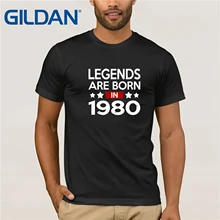 Camiseta винтажная рубашка Legends Are Born In 1980 Футболка мужская унисекс футболка 80s ретро брендовая одежда топы хипстерские футболки