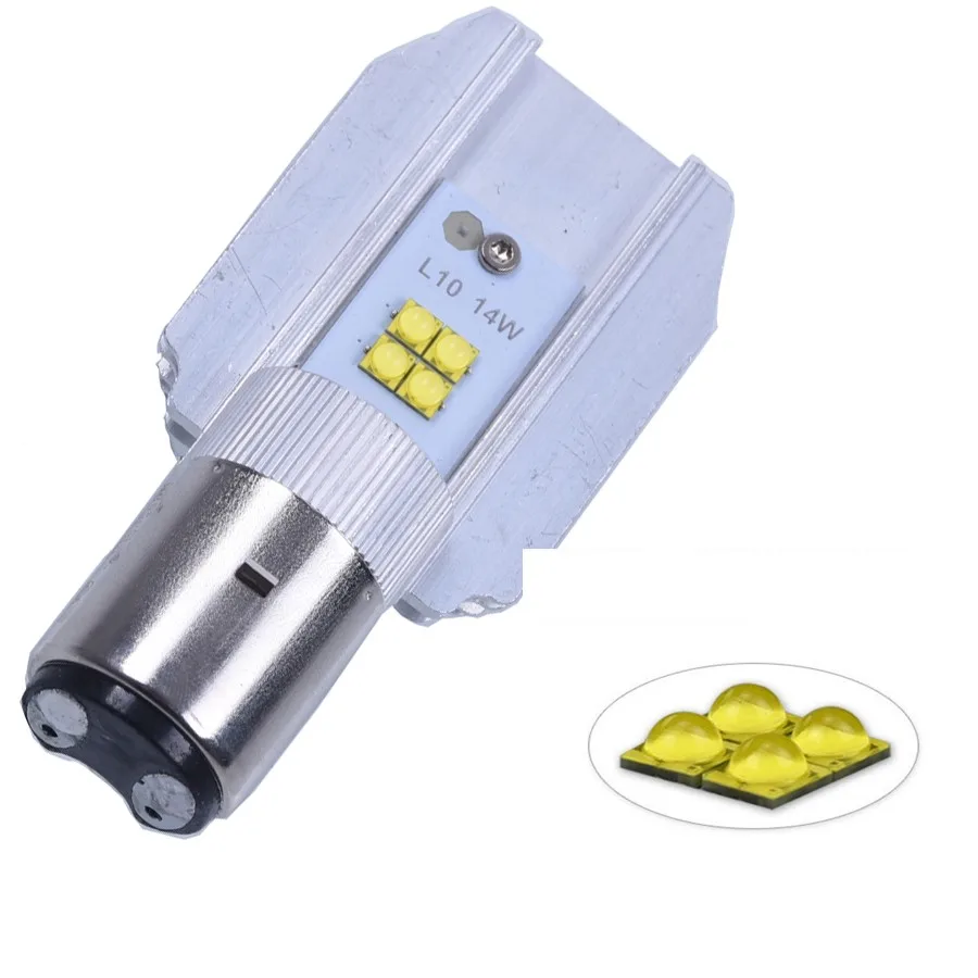 Fanless LED H6 BA20D motorcycle headlight hi lo font b lamp b font for Honda Suzuki