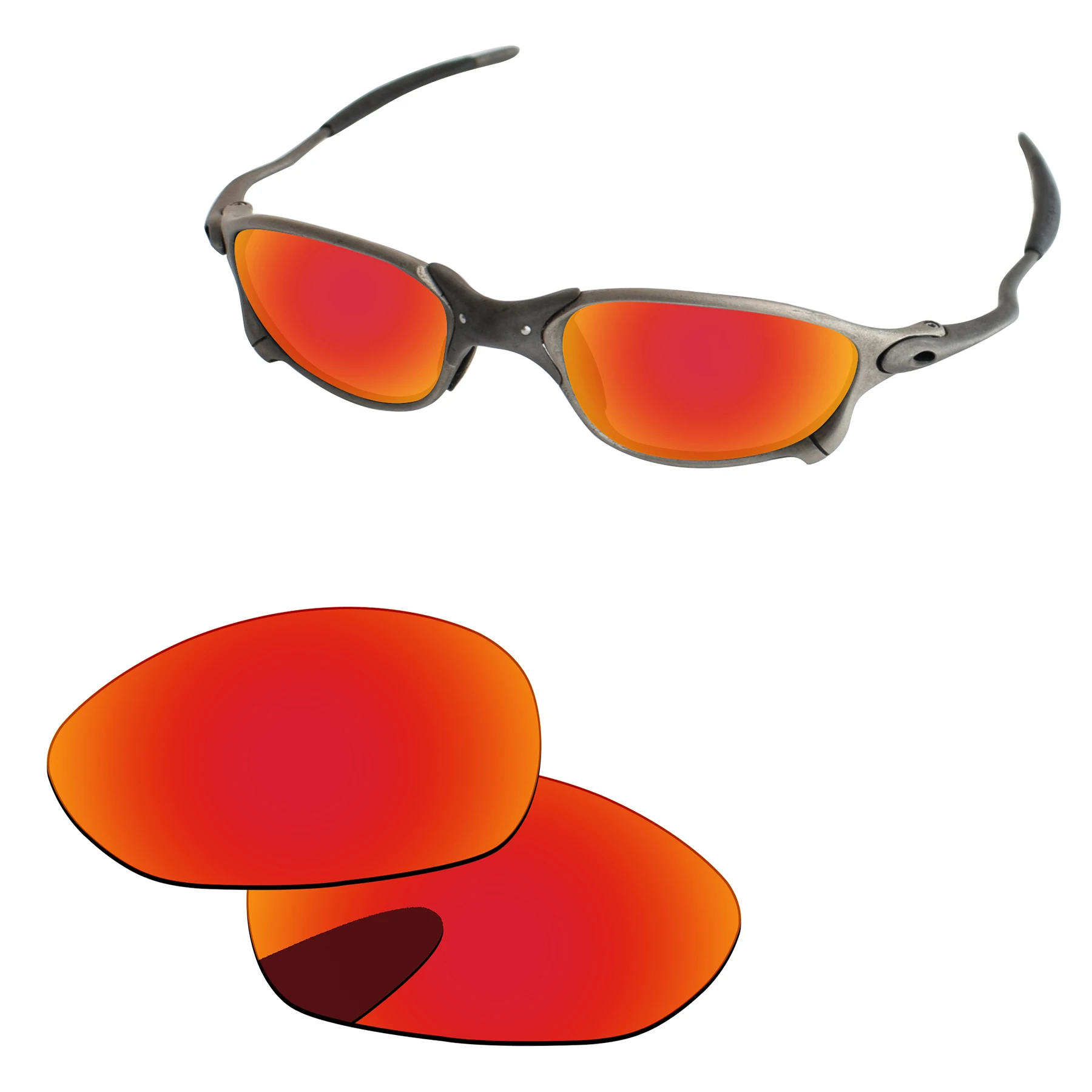 Огненный красный зеркало Поляризованные замена оптические стёкла для X Металл XX солнцезащитные очки женщин X металла рамки UVA и UVB