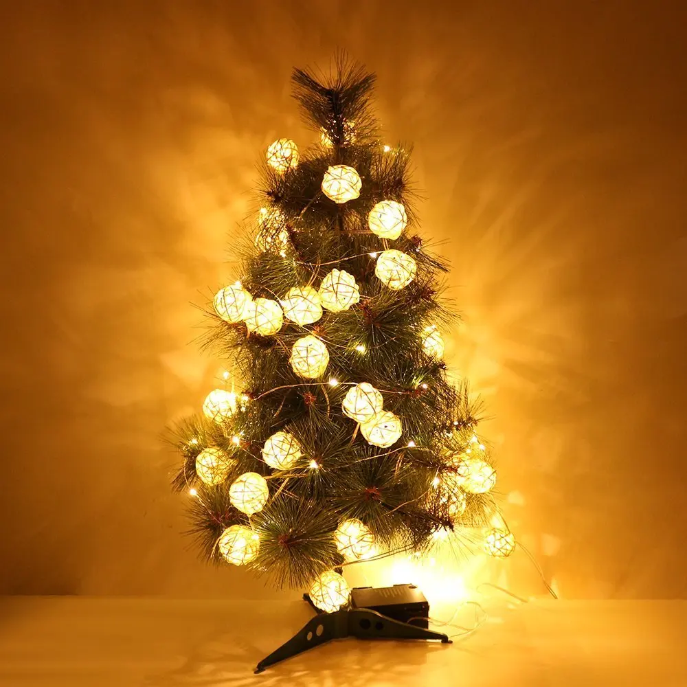 OSIDEN Rattan Ball LED String Light 5M 20Led Warm White Fairy Light Holiday Light For Party Christmas Wedding Decoration OSIDEN Rattan Ball LED String Light 5M 20Led Warm White Fairy Light Holiday Light For Party Christmas Wedding Decoration