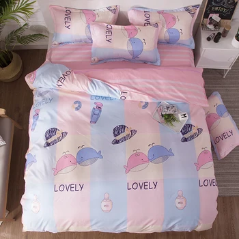 

Kissing Gourami Home Textile Printed 3/4pcs Bedding Set Bed Cover Bed Sheet Duvet Cover Pillowcase Bed Linen Bedclothes Queen