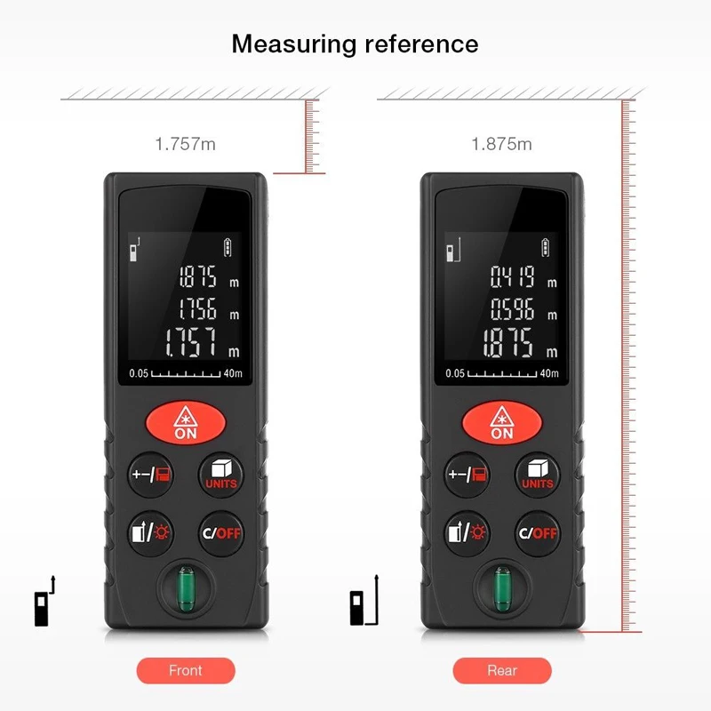 

40m Digital Laser Distance Meter Portable Diastimeter Range Finder Laser Distance Meter for Building Measure Tool
