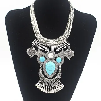 

Designer New sell Fashion Retro style stones stones crystal pendants choker necklace Statement jewelry women