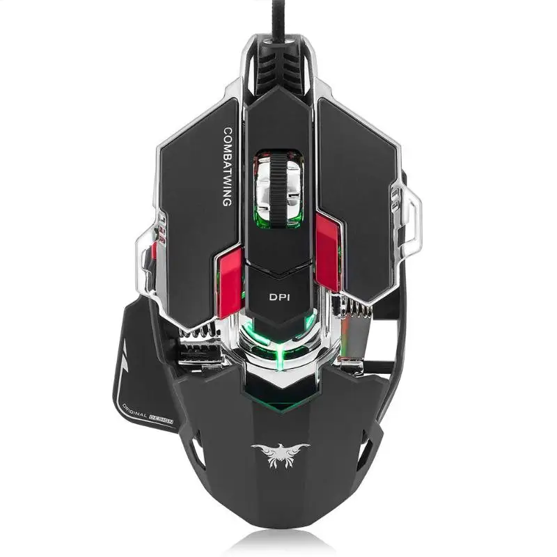 

COMBATERWING USB Wired Optical Gaming Mouse 5500DPI Programmable 10 Buttons RGB Backlight Mice Ergonomics Gaming Part Accessory