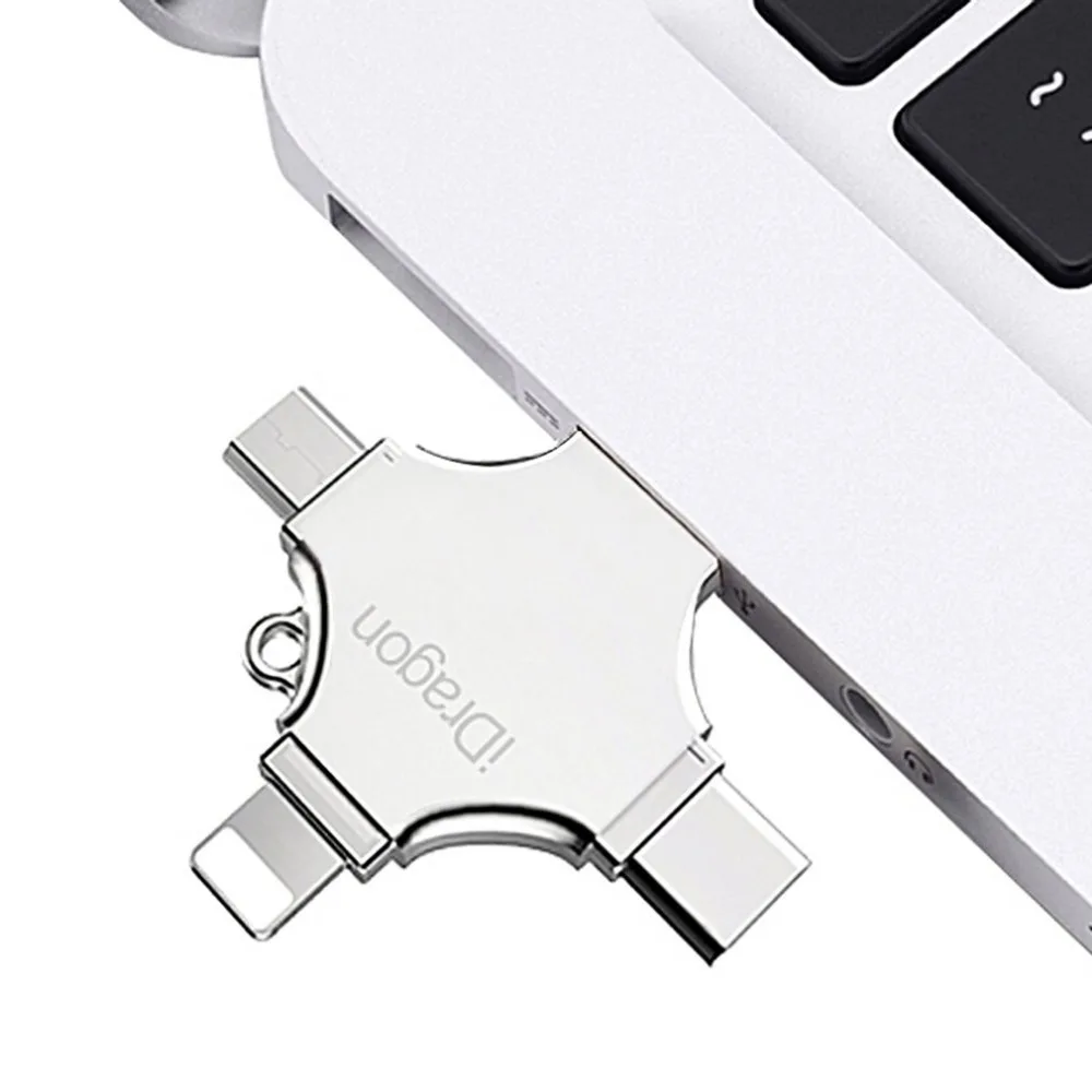 

Multifunctional 4 in 1 OTG USB Flash Drive Flash Memory USB Stick Smart Phone And Computer Type-C Plug For Apple For Android