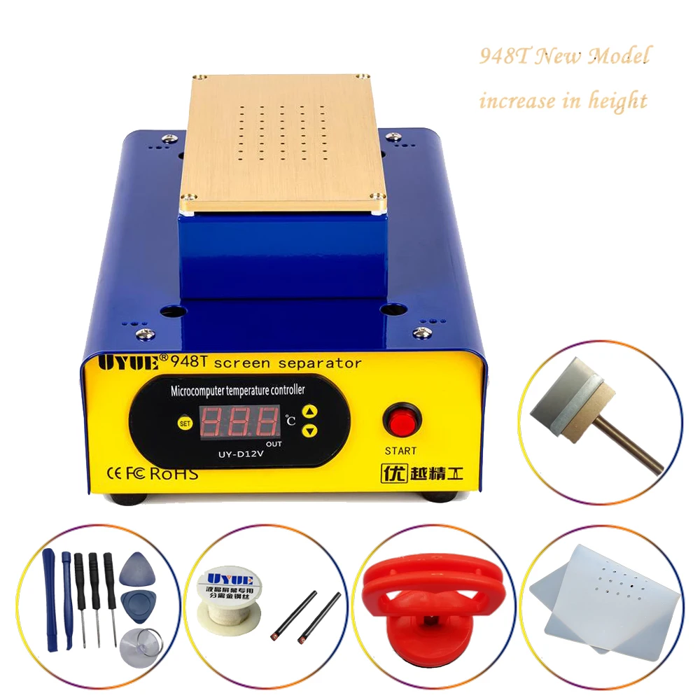 

UYUE 948T New Model 7-inch Preheating Separator increase in height LCD Display Built-in Vacuum Pump for mobile screen separation