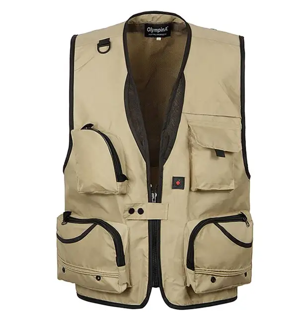 Cameraman Vest Summer Men Reporter Vest Multi pockets Sleeveless Photographer Male Jackets