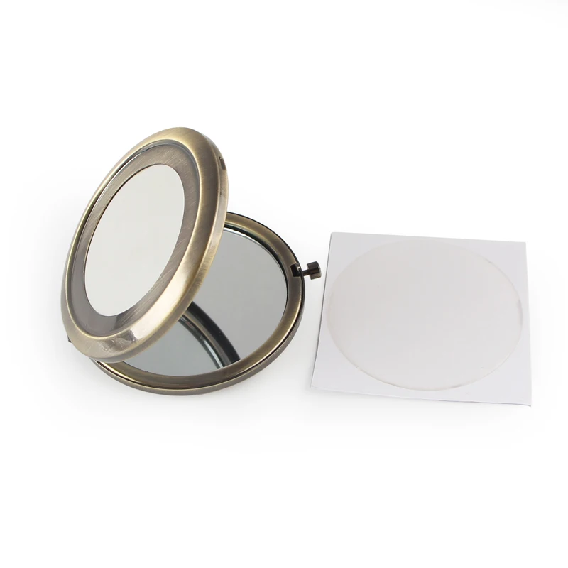 Hollow Bronze Compact Mirror with epoxy sticker  (8)