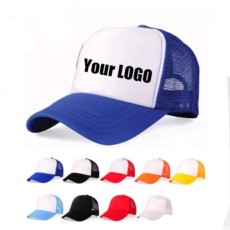 نقبل 1 قطعة DIY OEM مخصص شعار 100% البوليستر الرجال النساء قبعة بيسبول شبكة Snapback طباعة شعار قبعة سائق الشاحنة نقبل 1 قطعة DIY OEM مخصص شعار 100% البوليستر الرجال النساء قبعة بيسبول شبكة Snapback طباعة شعار قبعة سائق الشاحنة