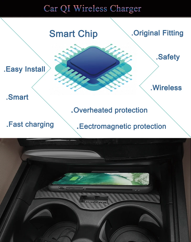 Для BMW 5 6 серии F10 G30 G38 G32 GT автомобильное QI Беспроводное зарядное устройство для телефона чехол для зарядки панели аксессуары
