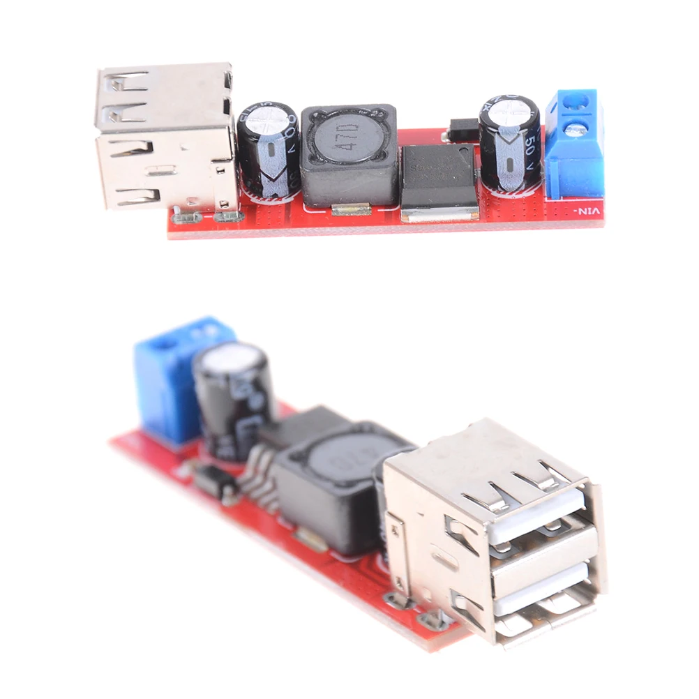 

1PC DC 6V-40V To 5V 3A Double USB Charge DC-DC Step-down Converter Module 59mm x 21mm x 17mm