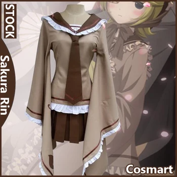 

[STOCK]+Wig+Hat Anime Vocaloid Sakura Rin Kimono SJ Uniform Halloween Cosplay costumes for women S-XL free shipping