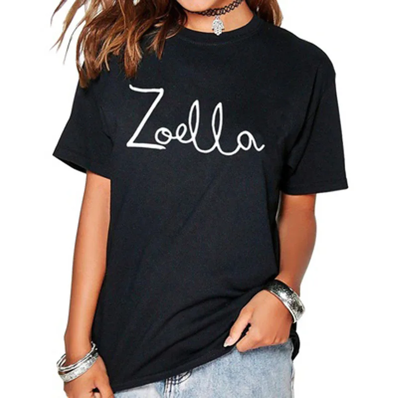 Letter Print T Shirt Women Zoella Casual Funny Tee All Match Tops Female | Женская одежда