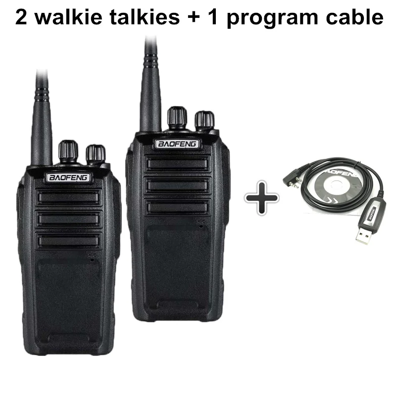 2 шт Baofeng UV-6 портативная рация 8 Вт 2000 мАч 128 CH UHF VHF Двухдиапазонная двухсторонняя радио Woki Toki 10 км полицейское оборудование радио Amador - Цвет: Add a program cable