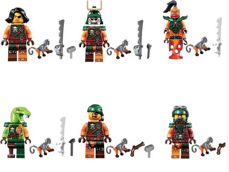 

360PCS 10035-10040 Ninjagoes Nadakhan Djinn Monkey Wretch Cyren Flintlocke mit CLANCEE DOUBLOON BUCKO Blocks Toy