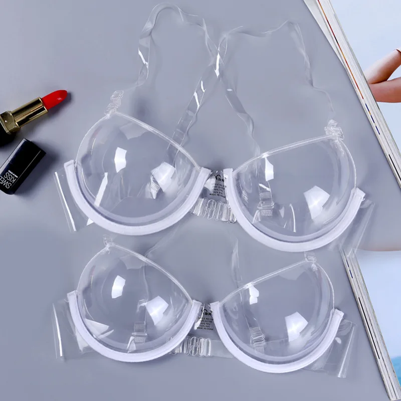 

Perspective Bra Full Invisible Steel Ring Ladies Transparent Gathering Sense Bra Women Invisible Bra 3pcs/lot