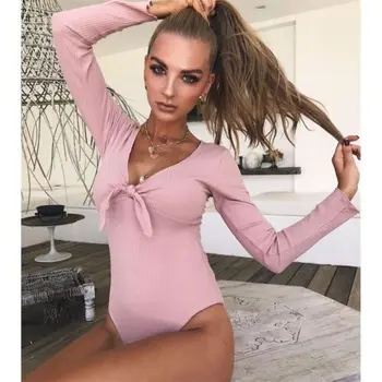 

Sexy Women Long Sleeve Shirt Jumpsuit Bodysuit Stretch Leotard Blouse New