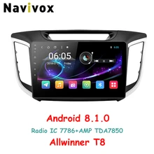 Navivox 10.1 «2 Din Автомобильный мультимедийный плеер GPS-радио Android 8.1.0 для Hyundai IX25 CRETA с навигацией стерео аудио (без DVD)