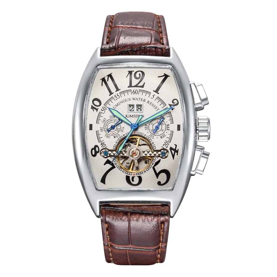 KIMSDUN каркасные часы с автоматическим подзаводом для мужчин известный Tourbillon Лидирующий бренд мужчин's деловые часы Роскошные световой Relogios Masculinos
