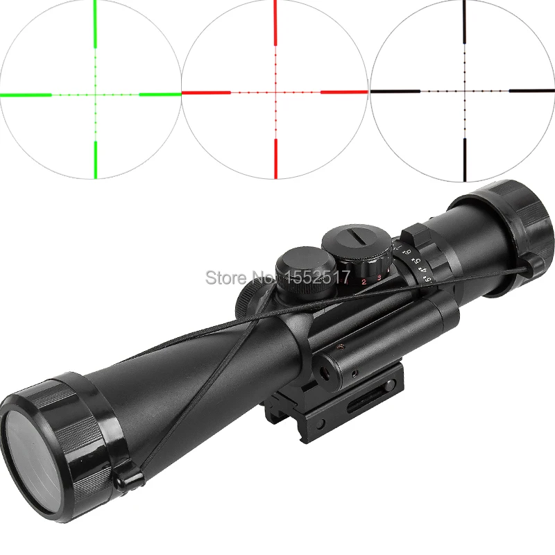 

3.5-10X40 Red Green Mil Dot Optics Riflescope W/Red Laser Fit Picatinny Rail Free Shipping