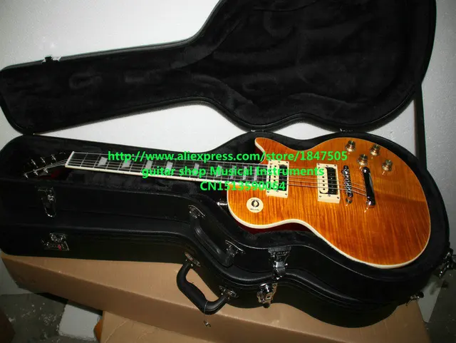 Best price at $332 Cheap Custom Shop one piece neck fret bingding slash Electric guitar with case 2015 New Style Free Shipping