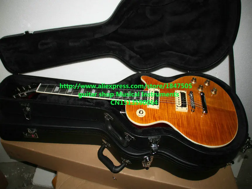 

Custom Shop one piece neck fret bingding slash Electric guitar with case 2015 New Style Free Shipping