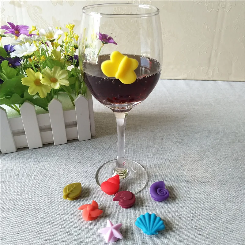 

1 Set Silicone Glass Wine Label Recognizer Glasses Tea Mug Cup Marker Bottle Logo Party Supplies 7 Types