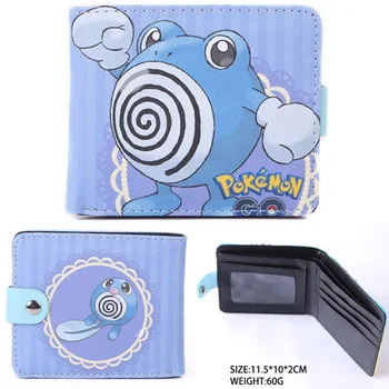

Anime Pikachu/Pikachu Go Synthetic Leather Short Exquisite Folding Wallet/Poliwrath Button Purse (SYNW_6)