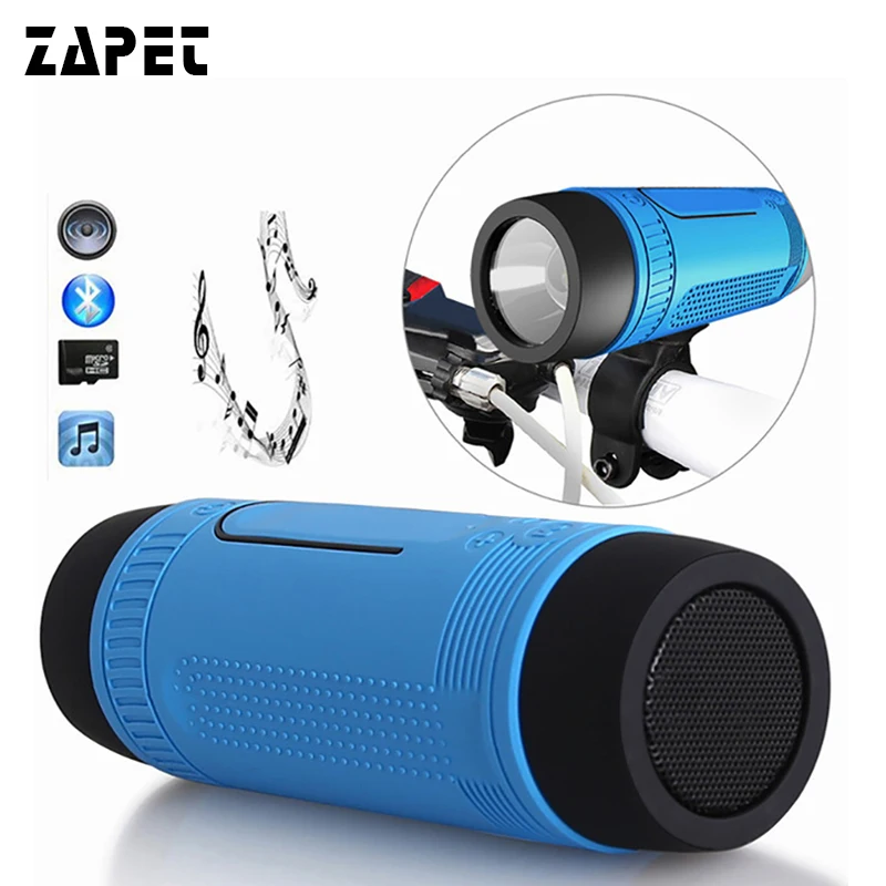 

ZAPET S1 Waterproof Bluetooth Speaker Wireless Portable Outdoor Speakers LED Flashlight Altavoces Support FM Radio TF Card Slot