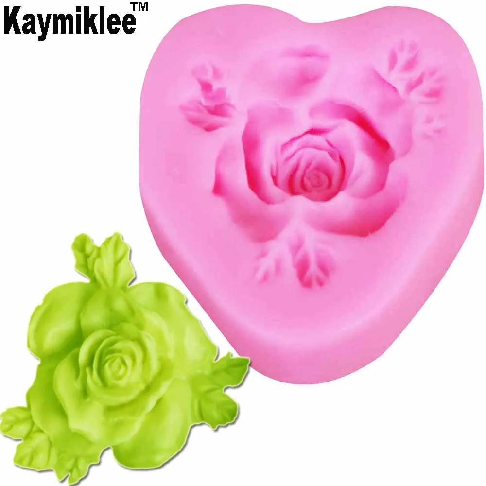 Kaymikle M878 3D Rose Silicone Fondant Molds Mould for Cake Decorating