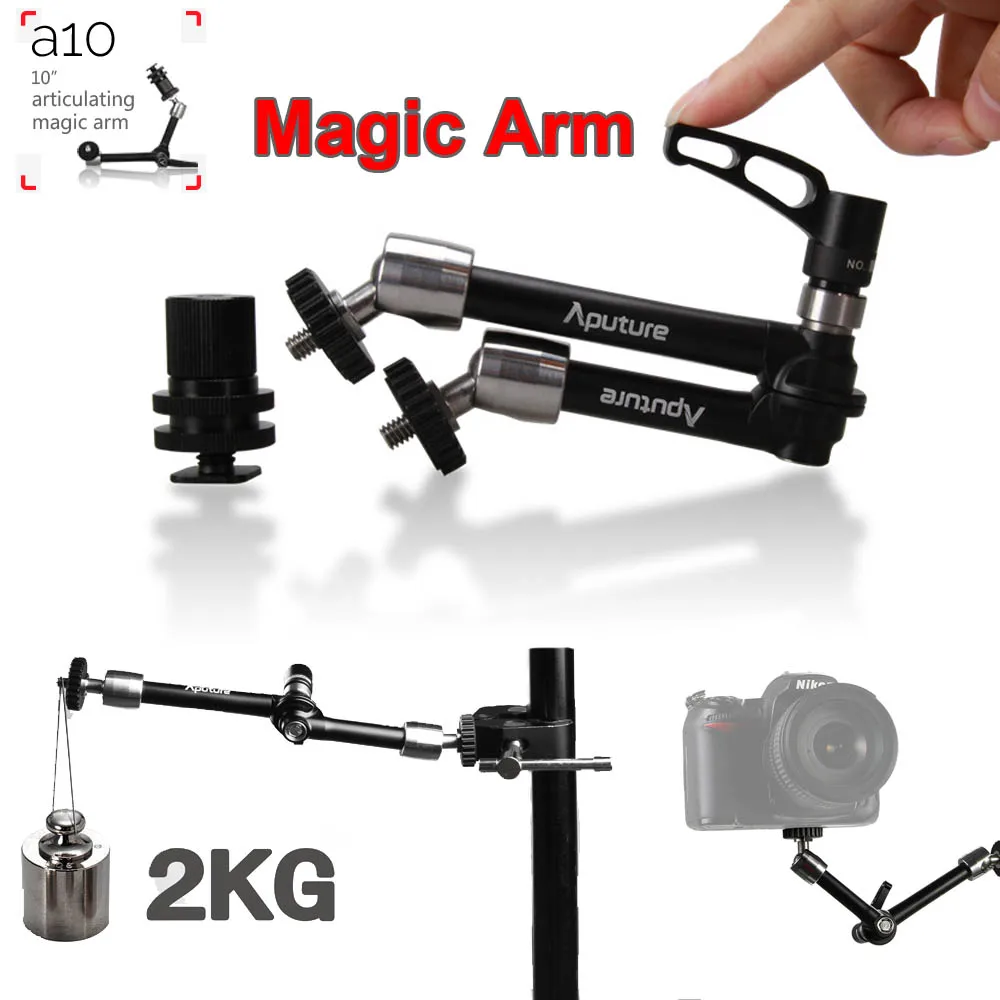 

New Aputure A10 10" Pro Multi-function Articulating Magic Arm for LED Video Light DSLR Camera Microphone Mount LCD Field Monitor
